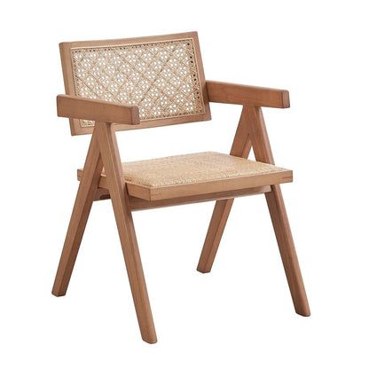 Velentina Arm Chair (Set-2), Rattan & Natural
