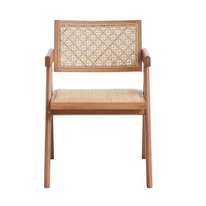 Velentina Arm Chair (Set-2), Rattan & Natural