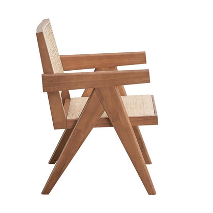 Velentina Arm Chair (Set-2), Rattan & Natural