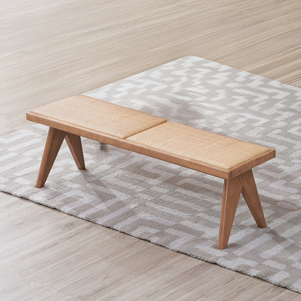 Velentina Bench, Rattan & Natural