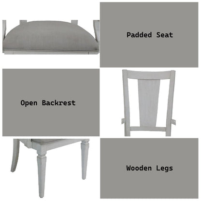 Katia Arm Chair (Set-2), Light Gray Linen & Weathered White