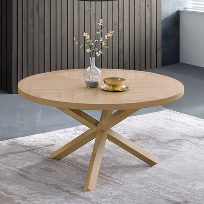 Kasem Round Dining Table, Oak