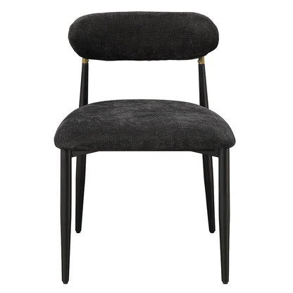 Jaramillo Side Chair (Set-2), Black Chenille & Black