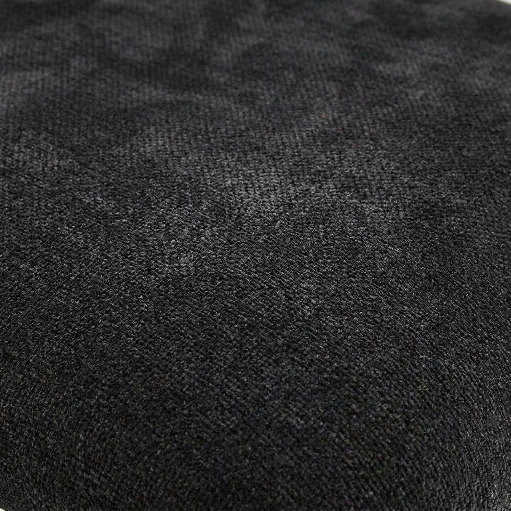 Chenille Dining Chairs, Set of 2, Black Chenille & Black
