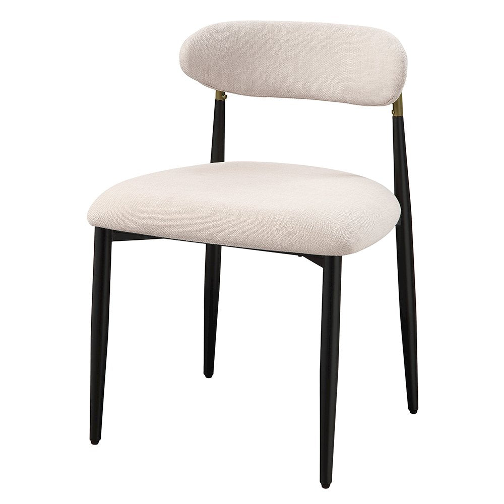 Jaramillo Side Chair (Set-2), Beige Linen & Black