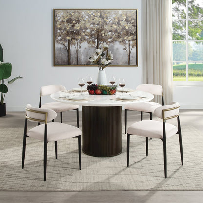 Jaramillo Side Chair (Set-2), Beige Linen & Black