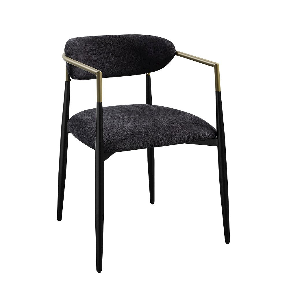 Jaramillo Arm Chair (Set-2), Beige Linen & Black