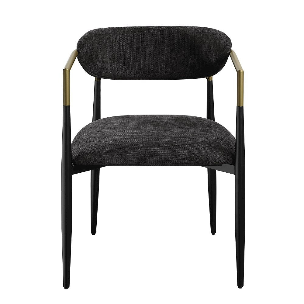 Jaramillo Arm Chair (Set-2), Beige Linen & Black