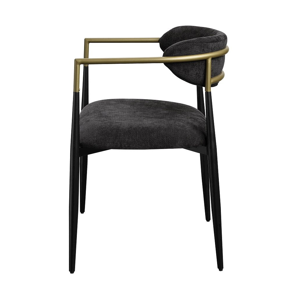 Jaramillo Arm Chair (Set-2), Beige Linen & Black