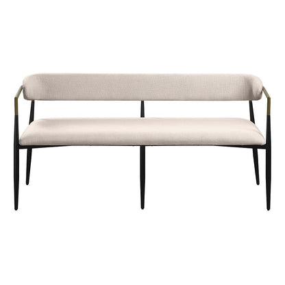 Jaramillo Bench, Beige Linen & Black