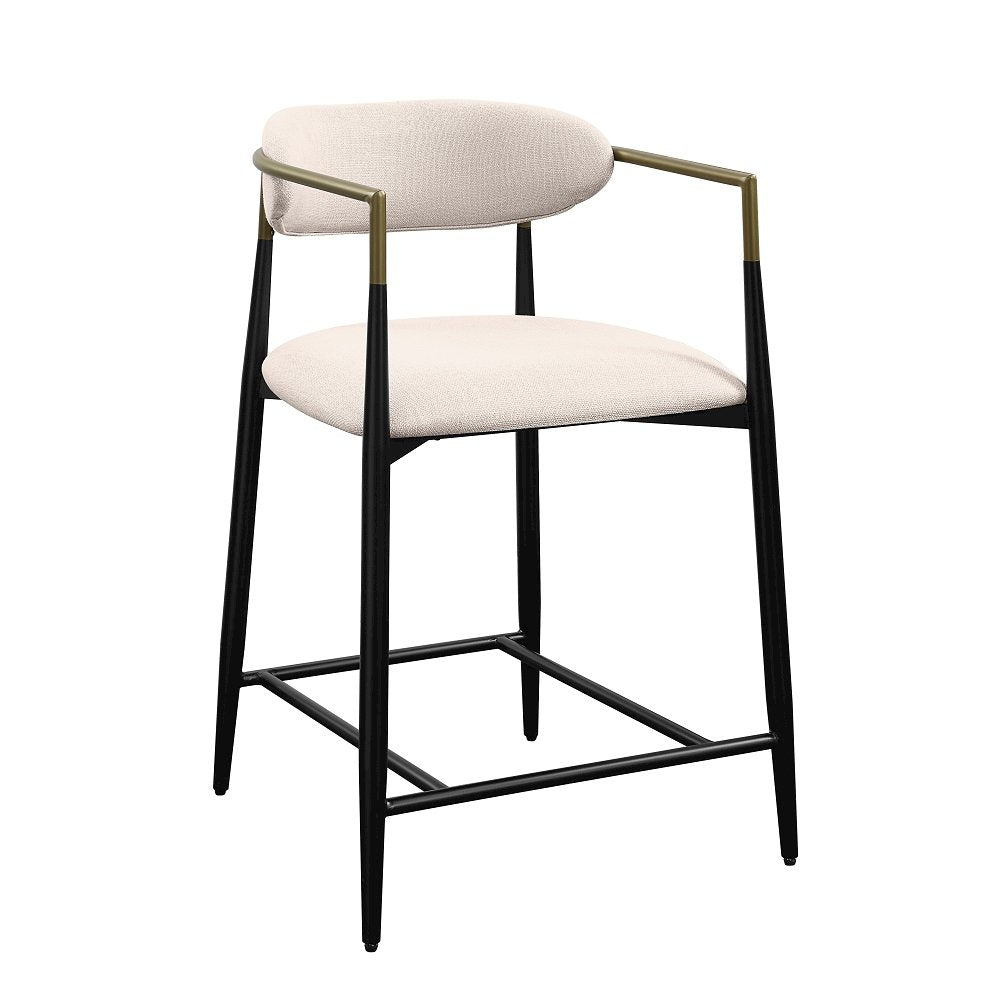 Jaramillo Counter Height Chair (Set-2), Beige Linen & Black