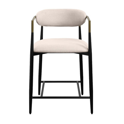 Jaramillo Counter Height Chair (Set-2), Beige Linen & Black