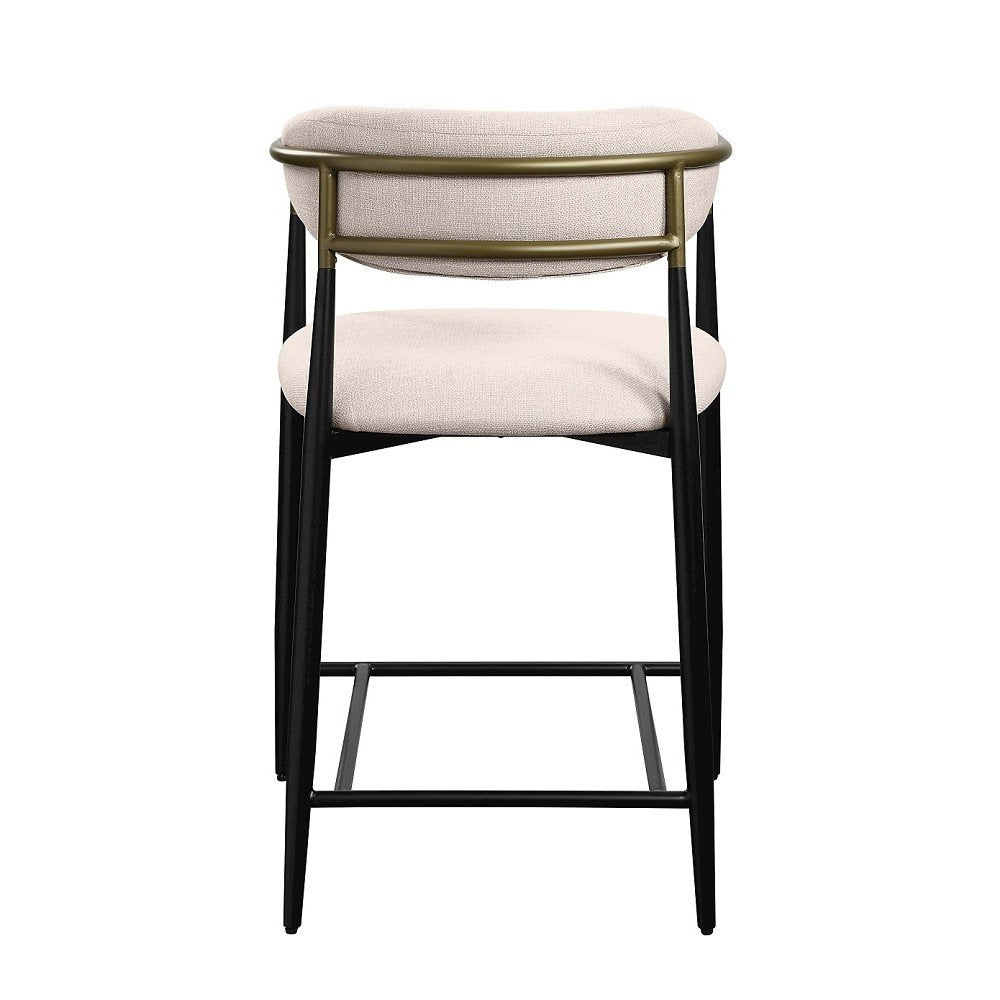 Jaramillo Counter Height Chair (Set-2), Beige Linen & Black