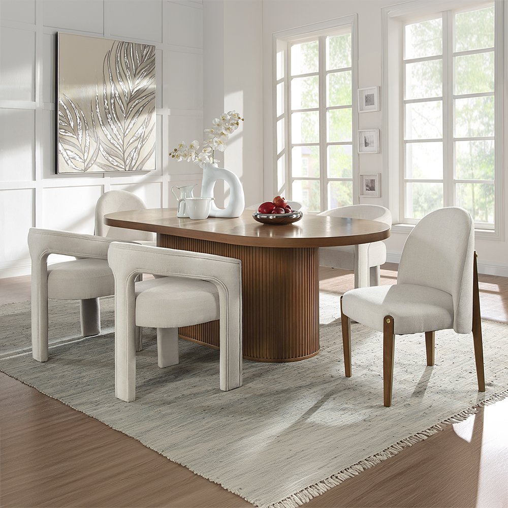 Gamarya Arm Chair (Set-2), Beige Linen