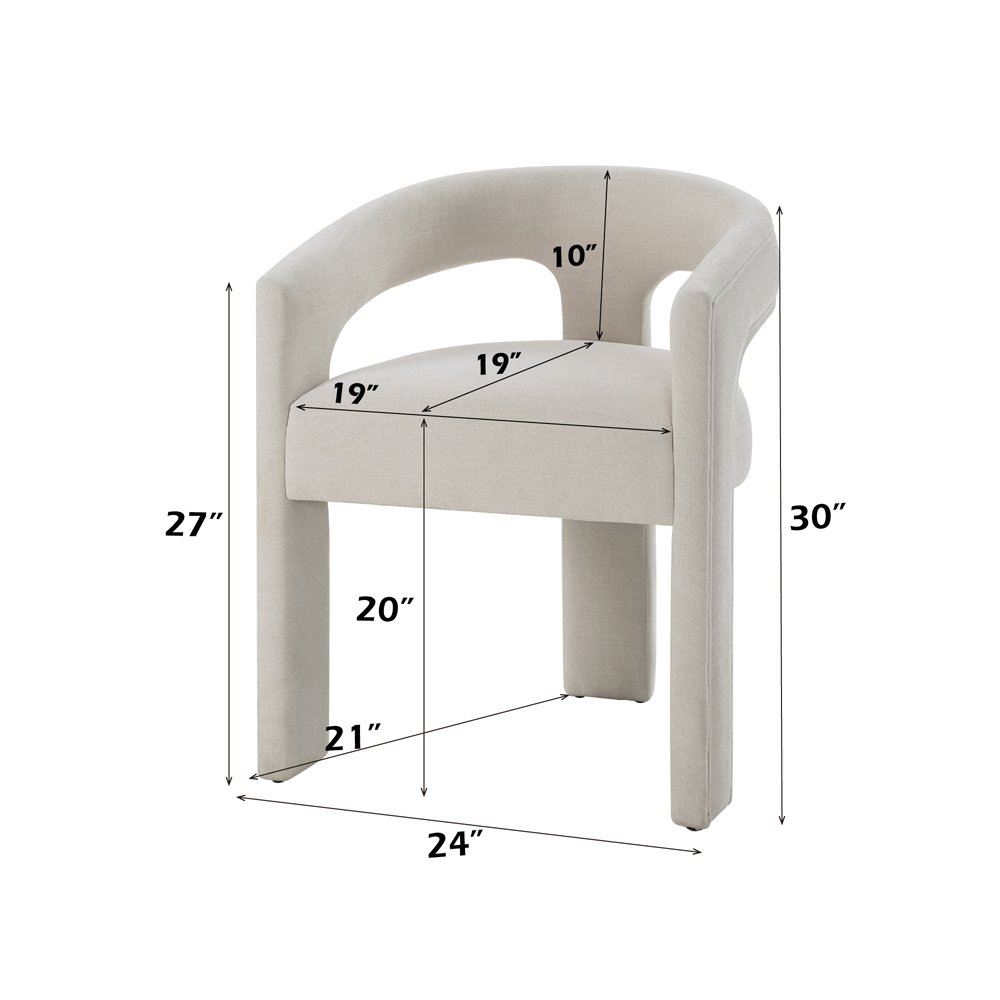 Gamarya Arm Chair (Set-2), Beige Linen