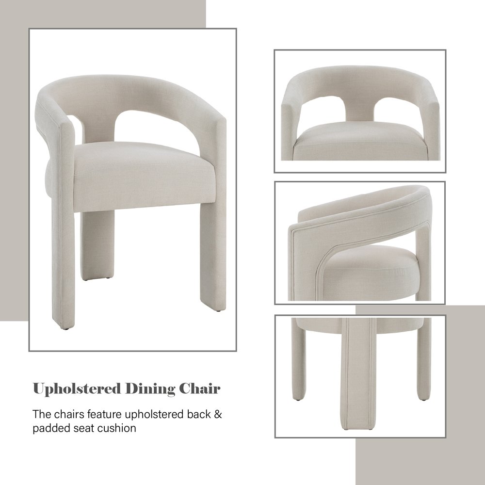 Gamarya Arm Chair (Set-2), Beige Linen