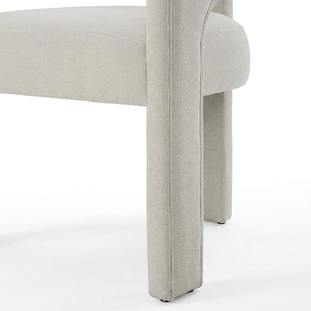 Linen-Upholstered Accent Chair for Living Room with Solid Wood Legs, Beige Linen, Set of 2