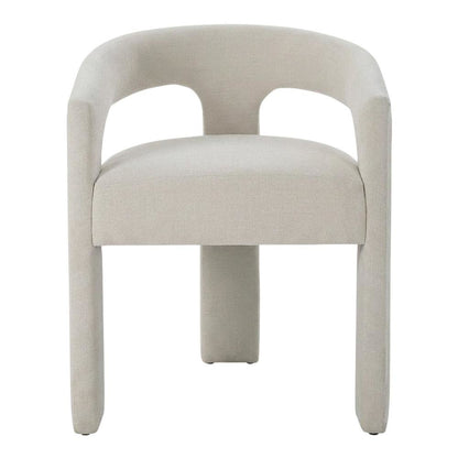 Linen-Upholstered Accent Chair for Living Room with Solid Wood Legs, Beige Linen, Set of 2