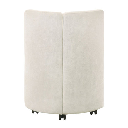 Blayde Side Chair w/Swivel Casters (Set-2), White Chenille