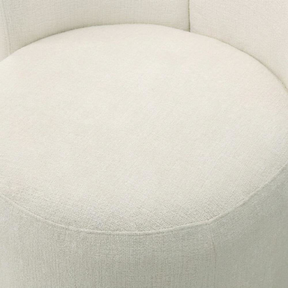 Chenille Upholstered Swivel Accent Chair, White Chenille, Set of 2