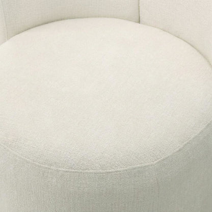 Chenille Upholstered Swivel Accent Chair, White Chenille, Set of 2