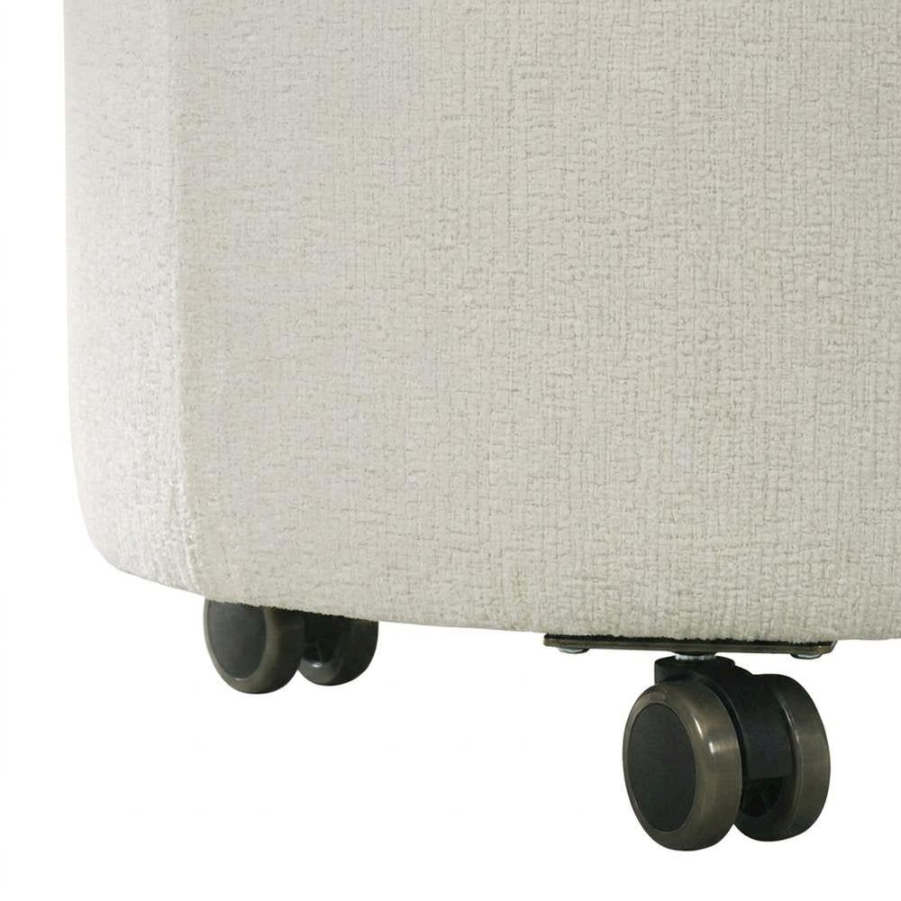 Chenille Upholstered Swivel Accent Chair, White Chenille, Set of 2