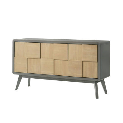 Blayde Server, Light Gray & Natural