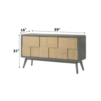 Blayde Server, Light Gray & Natural