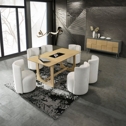 Blayde Server, Light Gray & Natural