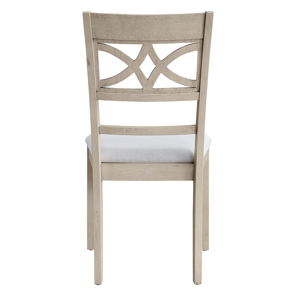 Ferris Side Chair (Set-2), Beige Linen & Antique Bone White