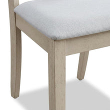 Linen Dining Side Chairs with Wood Frame, Beige Linen & Antique Bone White, Set of 2