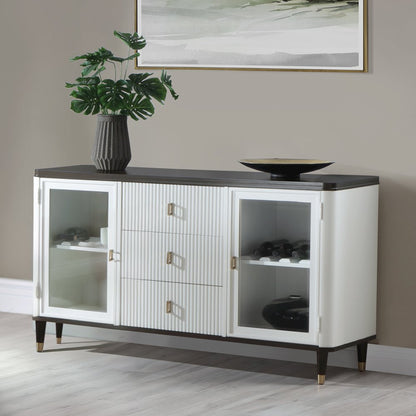 Carena Server, White & Walnut