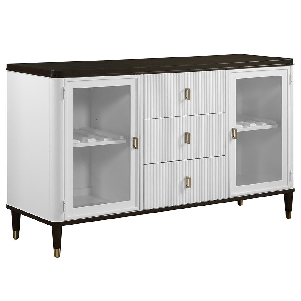 Carena Server, White & Walnut