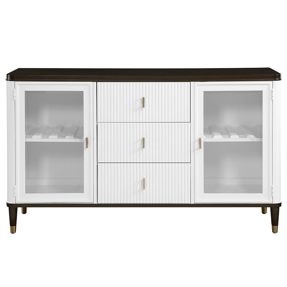Carena Server, White & Walnut