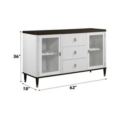 Carena Server, White & Walnut