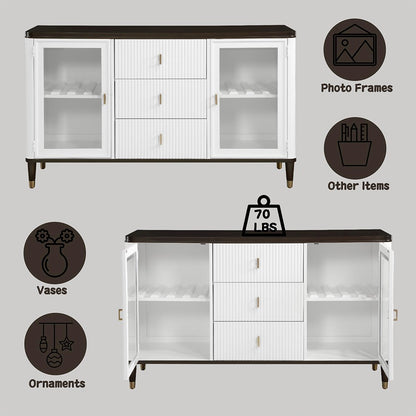 Carena Server, White & Walnut