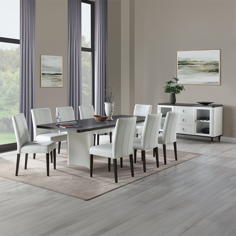 Carena Server, White & Walnut