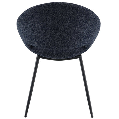 Klaus Side Chair (Set-2), Navy Boucle & Black