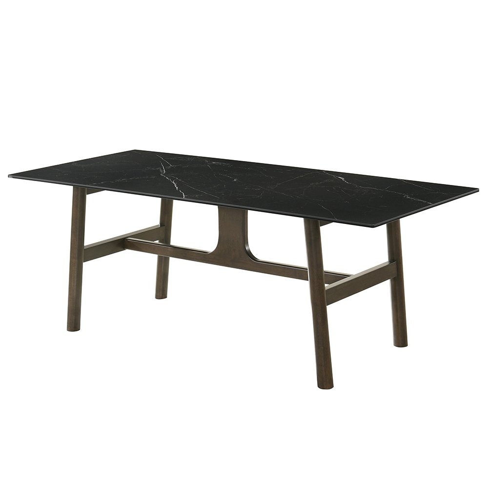 Destin Dining Table, Ceramic Top & Walnut