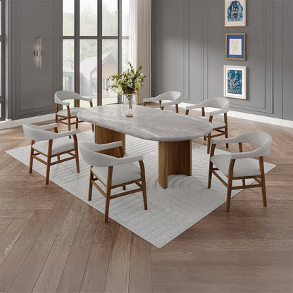 Darcy Arm Chair (Set-2), Dark Walnut