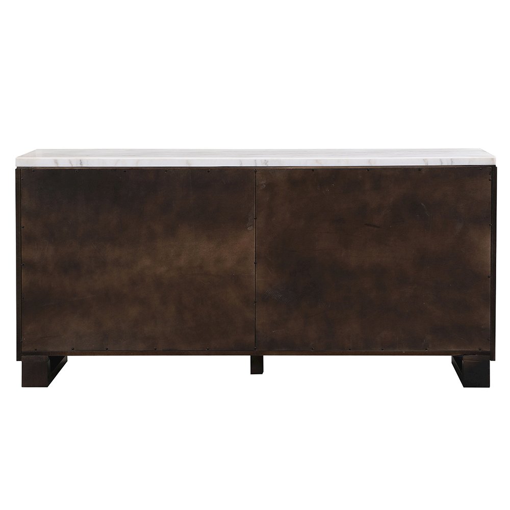 Edwyn Server w/Natrual Marble Top, Natural Marble Top & Espresso