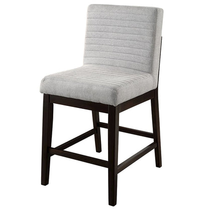 Edwyn Counter Height Chair (Set-2), Gray Linen & Espresso