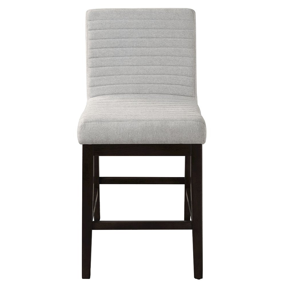Edwyn Counter Height Chair (Set-2), Gray Linen & Espresso