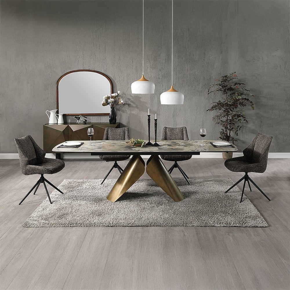 Malika Server, Ceramic Top & Copper Cross Brushed