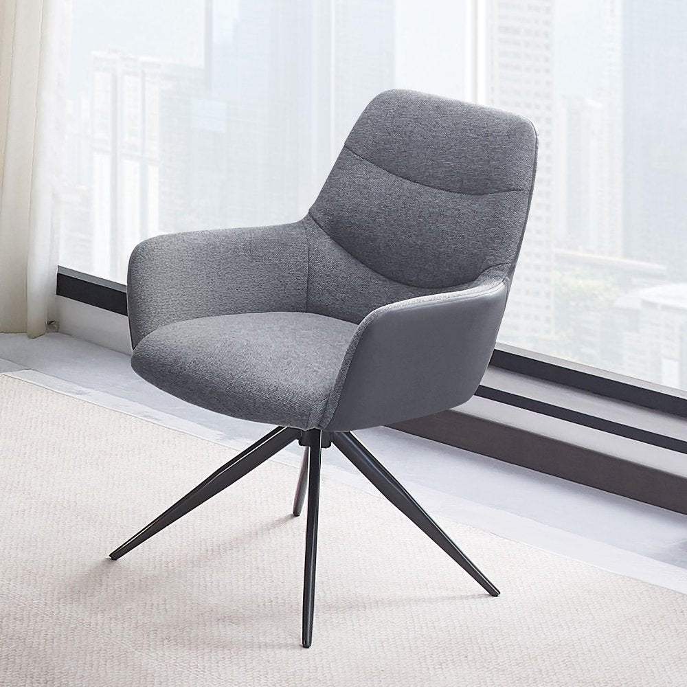 Hester Arm Chair (Set-2), Gray Fabric