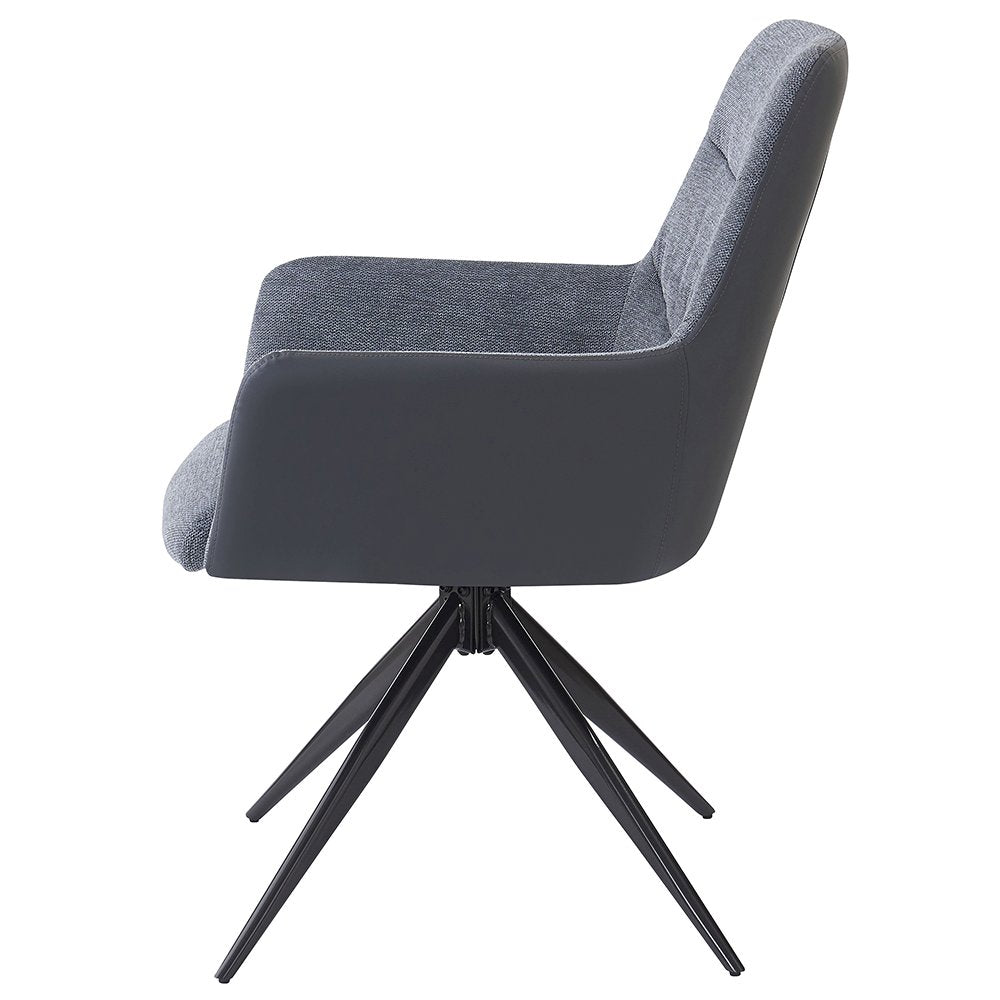 Hester Arm Chair (Set-2), Gray Fabric