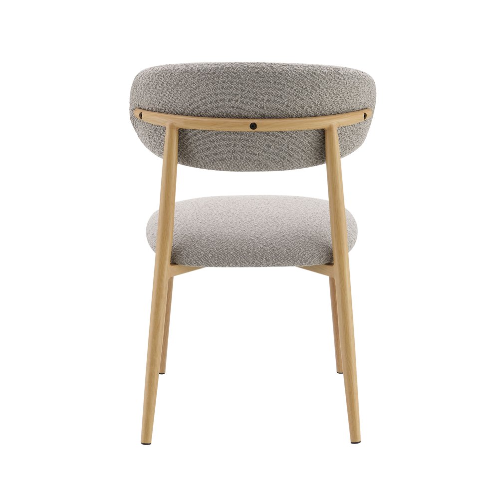 Kacey Side Chair (Set-2), Gray Boucle & Natural