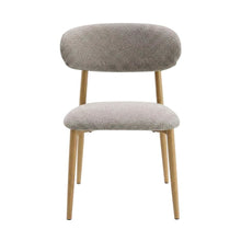 Boucle Upholstered Dining Chairs with Metal Legs, Gray Boucle & Natural, Set of 2