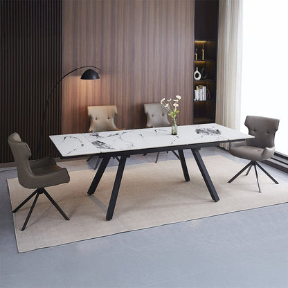 Damita Side Chair w/Swivel (Set-2), Camel Leatherette & Black Finsh