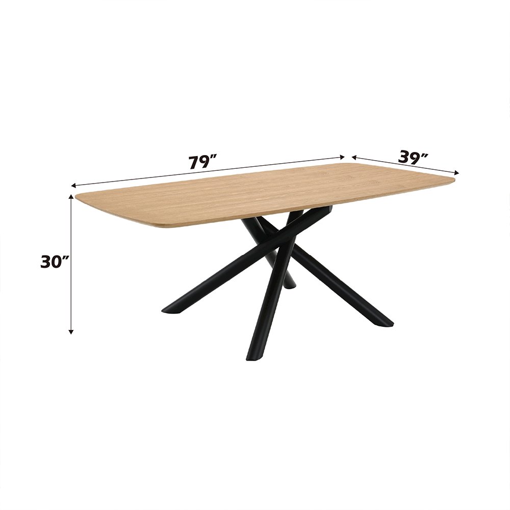 Lawton Dining Table, Natural & Black